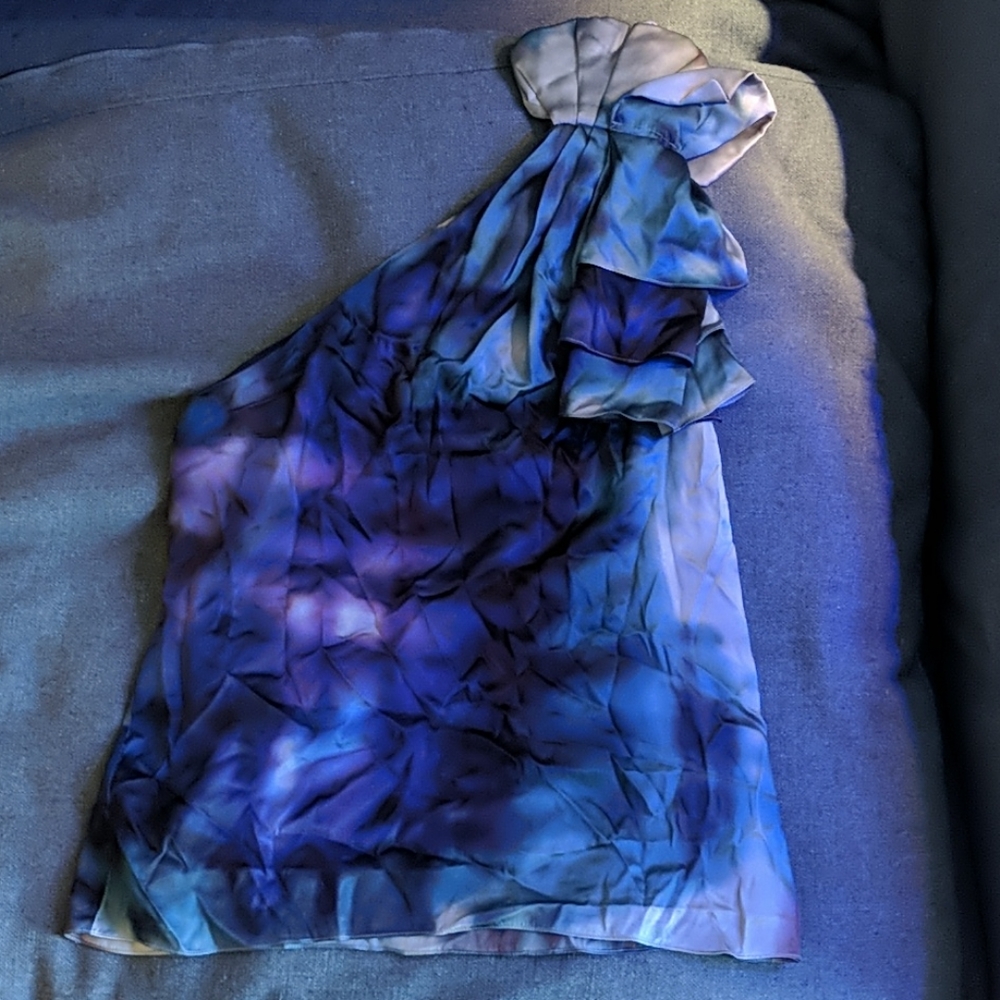 Ted Baker Silk Blouse off the shoulder water color